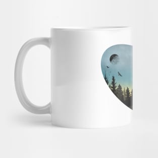 Valentine's Day Heart Mountains Painting Mug